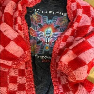 Red and Pink Checkered Sweater